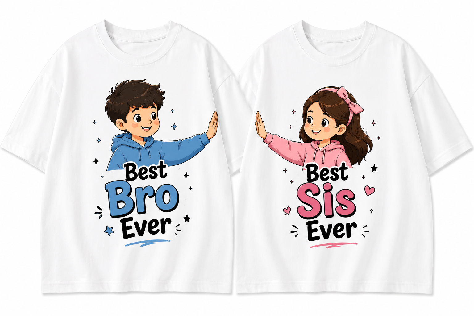 Raksha Bandhan Brother Sister T-Shirt Combo | Matching Sibling Tees | Premium Cotton
