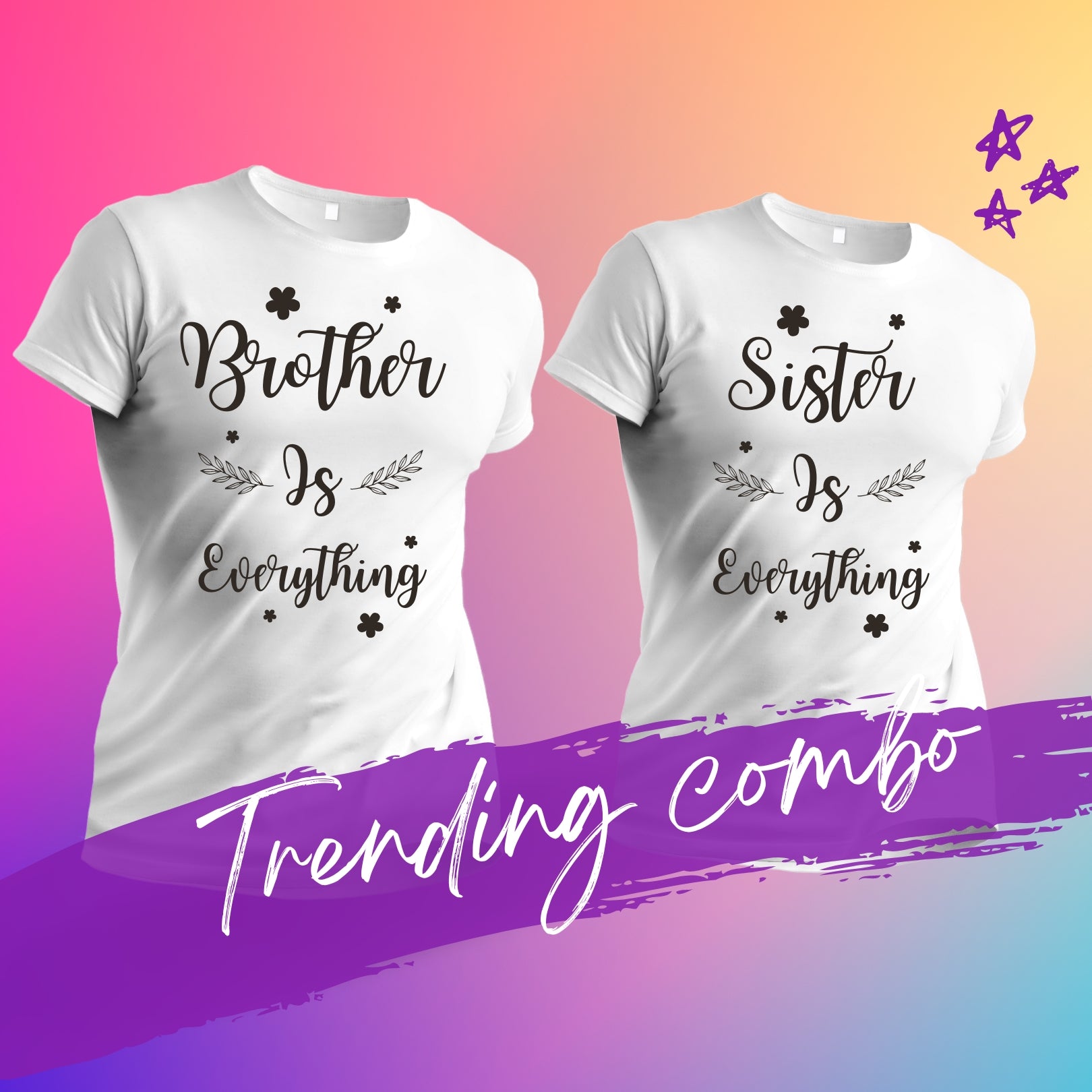 Raksha Bandhan Brother Sister T-Shirt Combo | Matching Sibling Tees | Premium Cotton